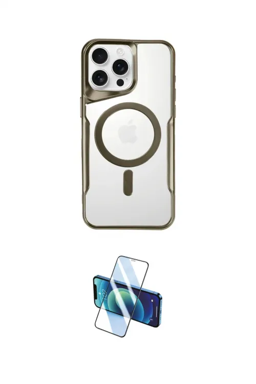 ieg™ iPhone 16 Pro Kılıf Yadigar Klasik Özel Seri - Siyah 3D Antistatik Cam Ekran Koruyucu