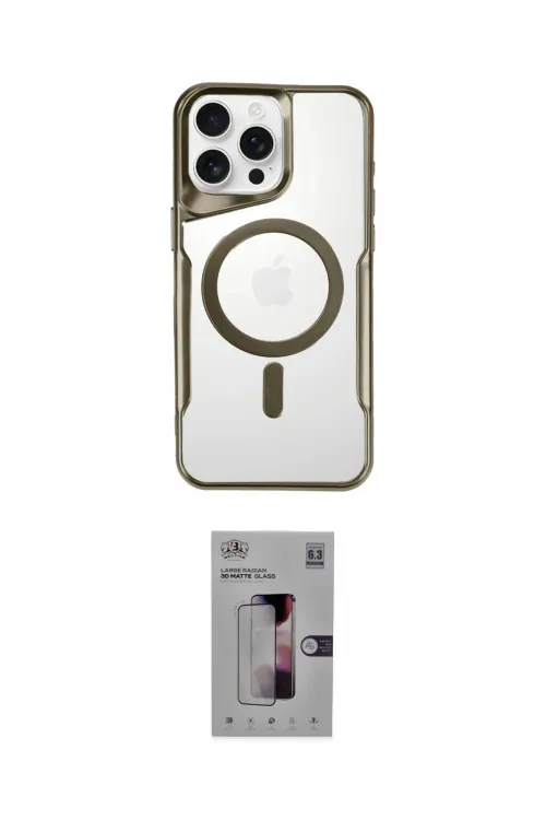 ieg™ iPhone 16 Pro Kılıf Yadigar Klasik Özel Seri - Siyah Bilvis 3D Mat Cam Ekran Koruyucu
