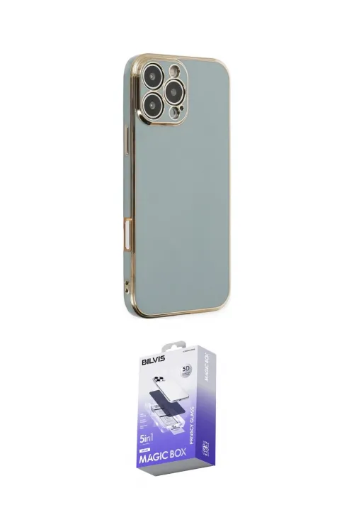 ieg™ iPhone 16 Pro Kılıf Yankı Serisi - Siyah Bilvis 5in1 5D Magic Hayalet Cam Ekran Koruyucu
