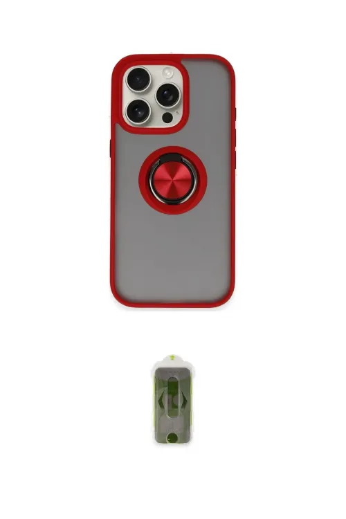 ieg™ iPhone 16 Pro Kılıf Yörünge Çizgi - Siyah Joko Magic 5D Hayalet Cam