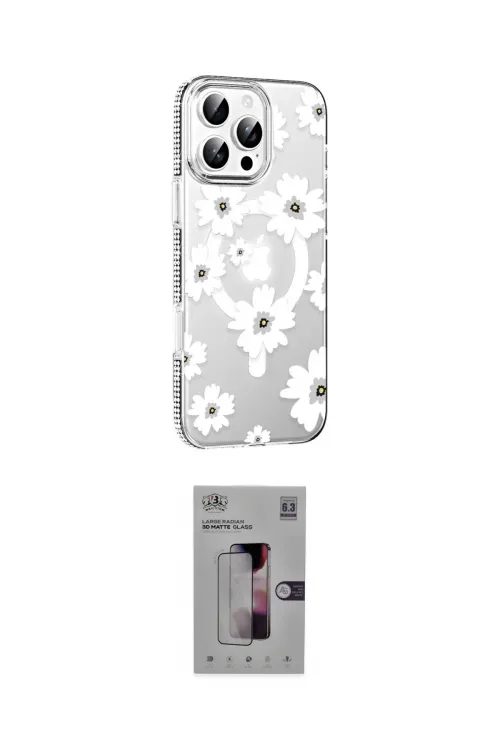 ieg™ iPhone 16 Pro Kılıf Yörünge Işık Prime - Siyah Bilvis 3D Mat Cam Ekran Koruyucu