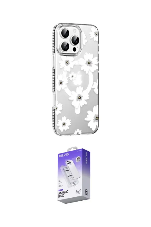 ieg™ iPhone 16 Pro Kılıf Yörünge Işık Prime - Siyah Bilvis 5in1 3D Magic Cam Ekran Koruyucu