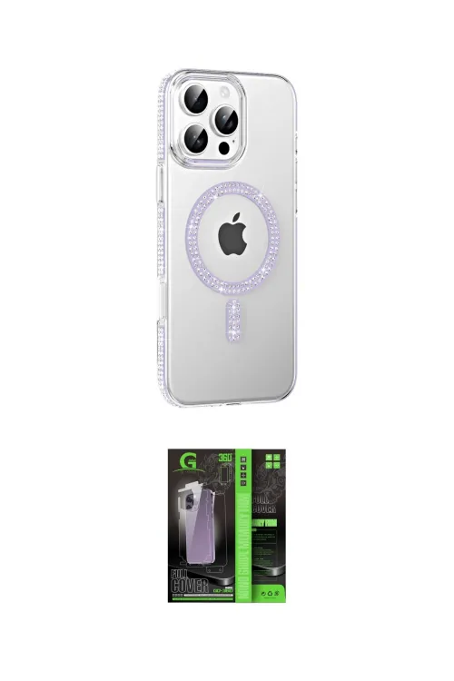 ieg™ iPhone 16 Pro Kılıf Yörünge Koleksiyonu - Şeffaf 360 Full Body Arka Koruyucu