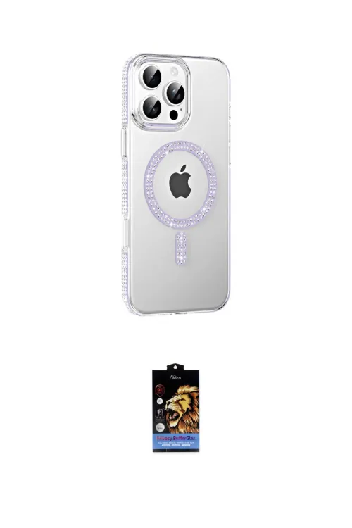 ieg™ iPhone 16 Pro Kılıf Yörünge Koleksiyonu - Siyah Buffer Hayalet Cam Ekran Koruyucu