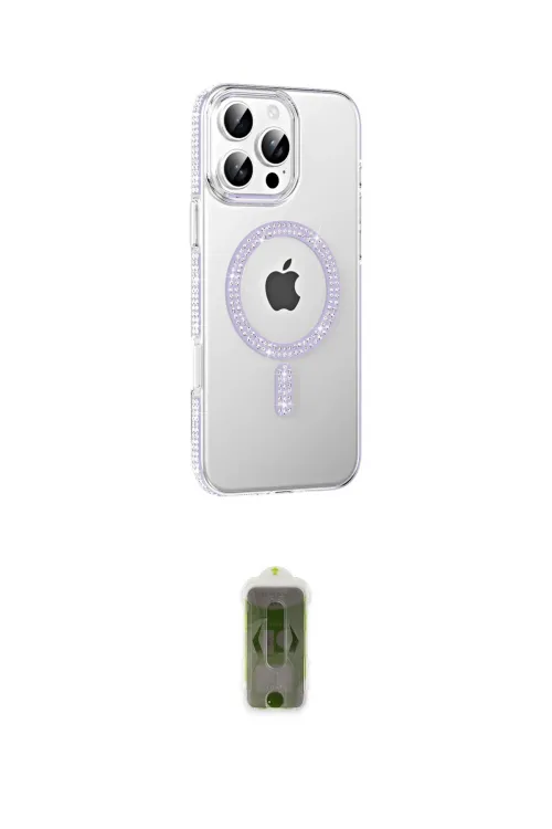 ieg™ iPhone 16 Pro Kılıf Yörünge Koleksiyonu - Siyah Joko Magic 5D Hayalet Cam