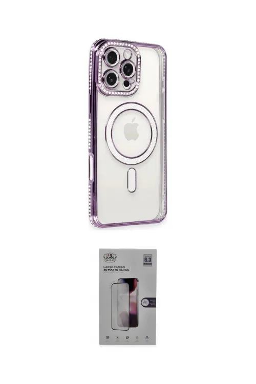 ieg™ iPhone 16 Pro Kılıf Zirve Doku Prime - Siyah Bilvis 3D Mat Cam Ekran Koruyucu