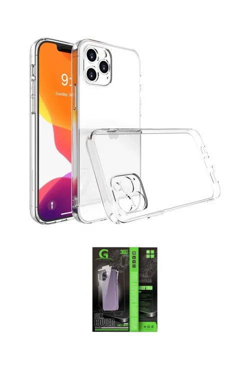 ieg™ iPhone 16 Pro Kılıf Zirve Doku - Şeffaf 360 Full Body Arka Koruyucu