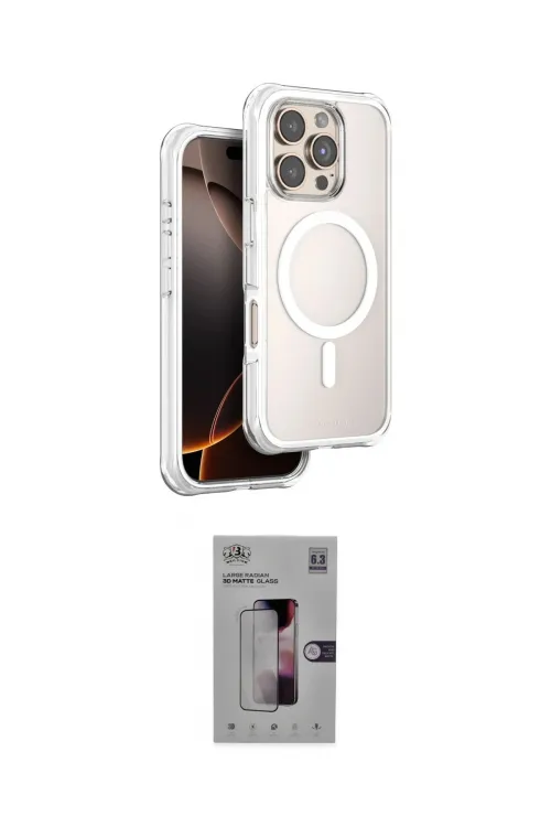 ieg™ iPhone 16 Pro Kılıf Zirve Klasik Prime - Siyah Bilvis 3D Mat Cam Ekran Koruyucu