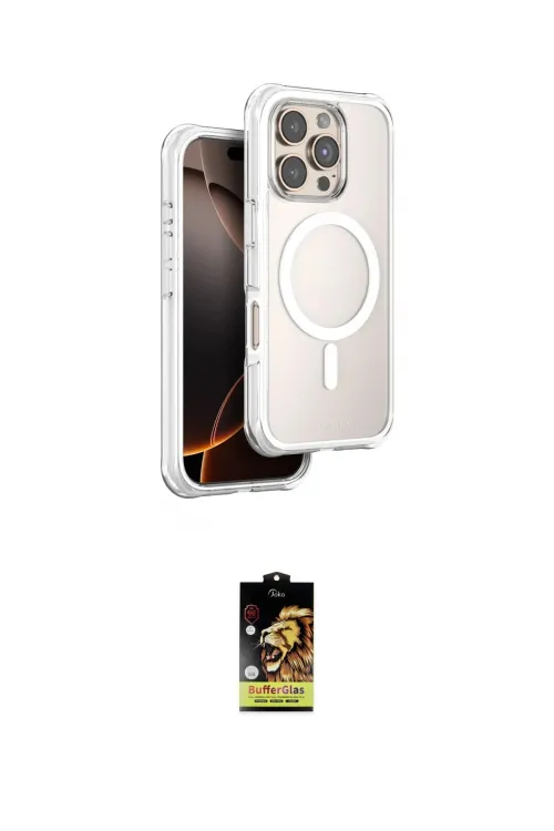 ieg™ iPhone 16 Pro Kılıf Zirve Klasik Prime - Siyah Buffer Cam Ekran Koruyucu
