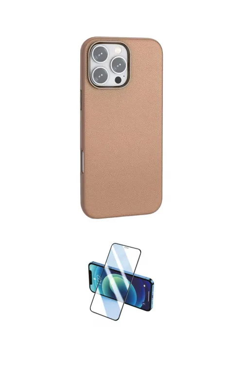 ieg™ iPhone 16 Pro Kılıf Zirve Modern Prime - Siyah 3D Antistatik Cam Ekran Koruyucu