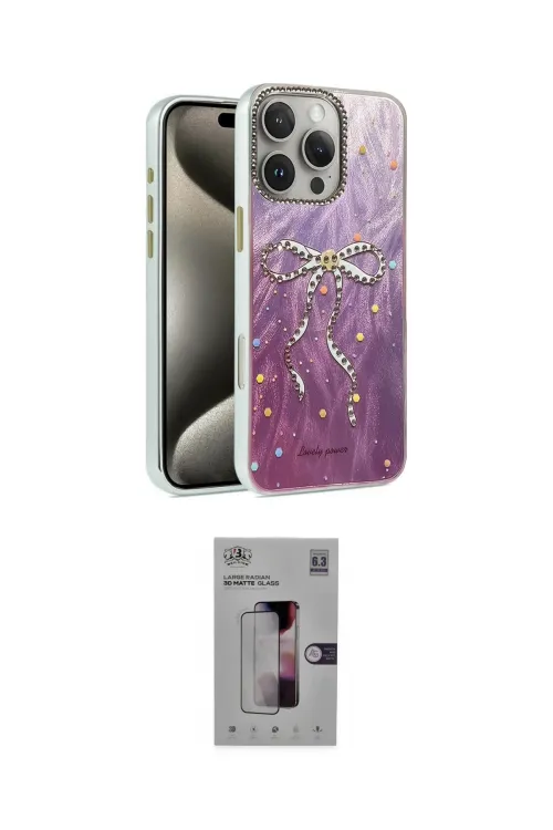 ieg™ iPhone 16 Pro Kılıf Zirve Modern Prime - Siyah Bilvis 3D Mat Cam Ekran Koruyucu
