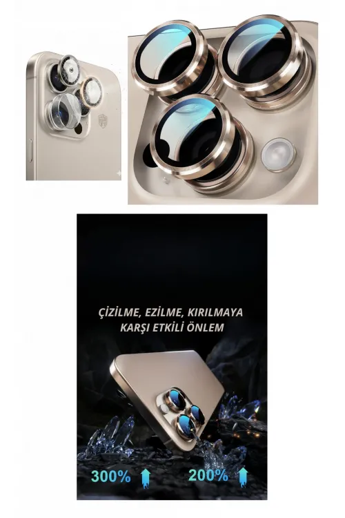 ieg™ İphone 16 Pro Max Kamera Lens Koruyucu Naturel