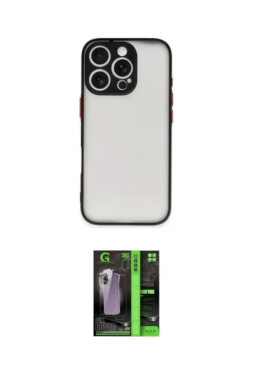 ieg™ iPhone 16 Pro Max Kılıf Ahenk Çizgi Serisi - Şeffaf 360 Full Body Arka Koruyucu