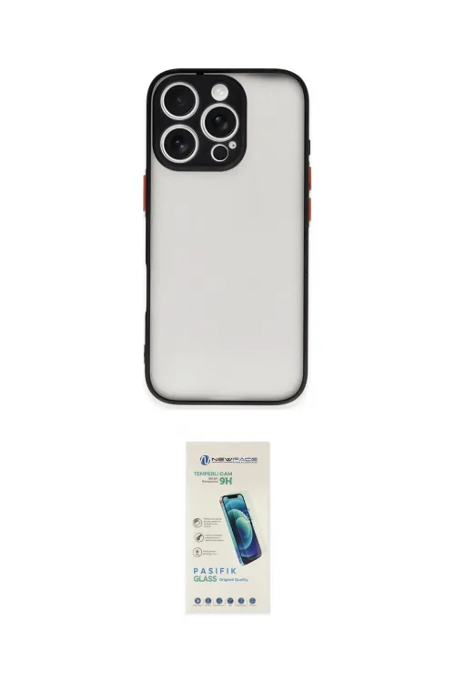 ieg™ iPhone 16 Pro Max Kılıf Ahenk Çizgi Serisi - Şeffaf Pasifik Cam Ekran Koruyucu