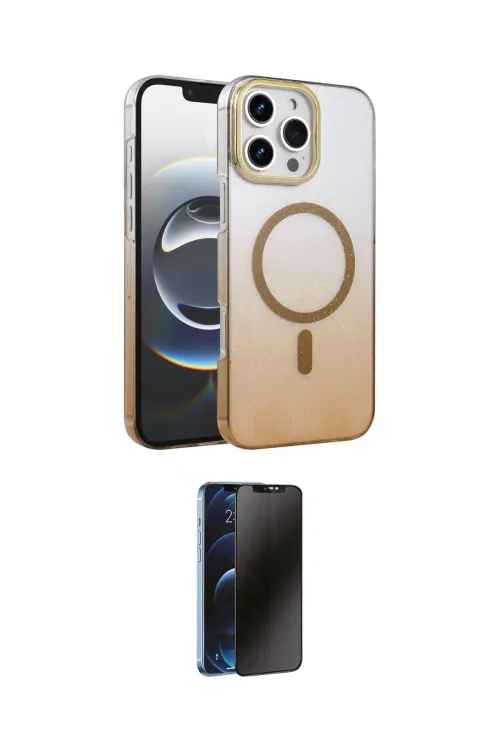 ieg™ iPhone 16 Pro Max Kılıf Ahenk Doku Özel Seri - Siyah 3D Antistatik Hayalet Cam Ekran Koruyucu