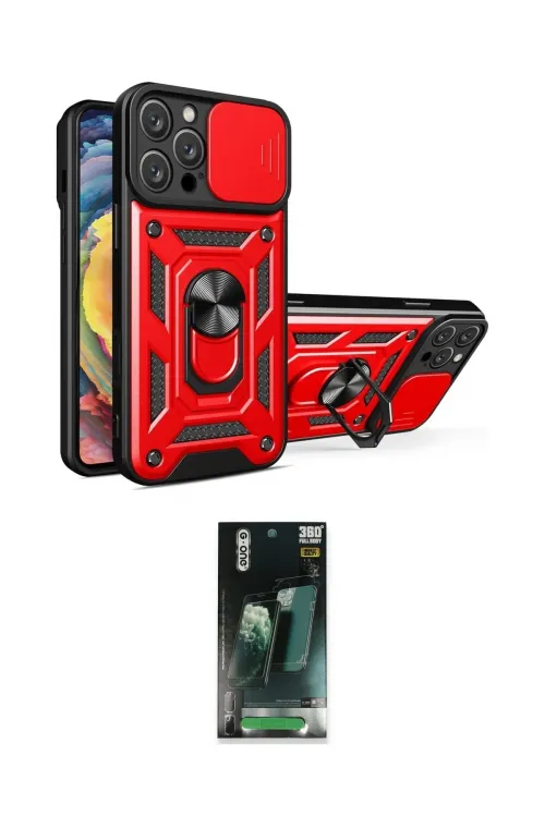 ieg™ iPhone 16 Pro Max Kılıf Ahenk Klasik - Siyah 360 Mat Full Body Arka Koruyucu