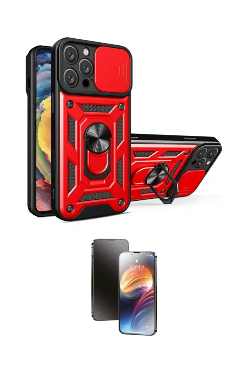 ieg™ iPhone 16 Pro Max Kılıf Ahenk Klasik - Siyah 3D Antistatik Mat Seramik Nano Ekran Koruyucu