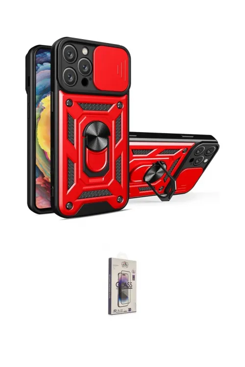 ieg™ iPhone 16 Pro Max Kılıf Ahenk Klasik - Siyah Bilvis 3D Cam Ekran Koruyucu