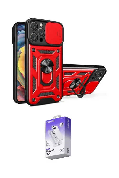 ieg™ iPhone 16 Pro Max Kılıf Ahenk Klasik - Siyah Bilvis 5in1 3D Magic Cam Ekran Koruyucu