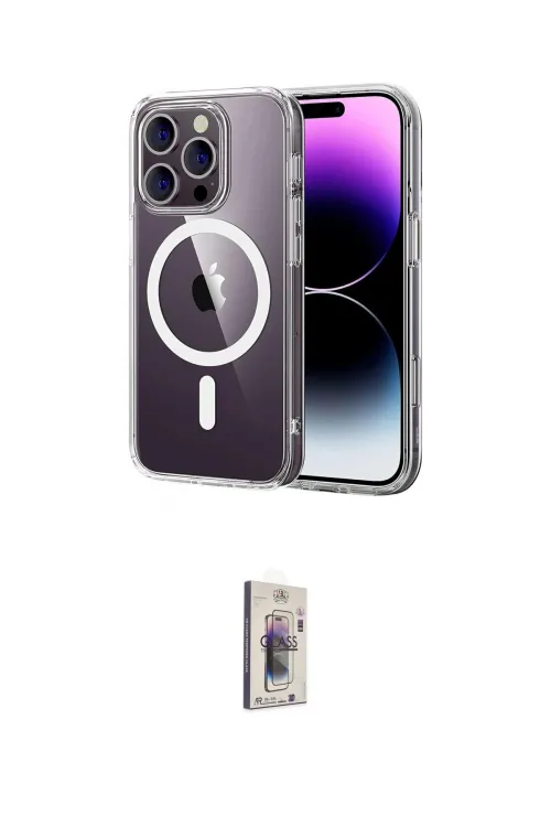 ieg™ iPhone 16 Pro Max Kılıf Ahenk Minimal Serisi - Siyah Bilvis 3D Cam Ekran Koruyucu