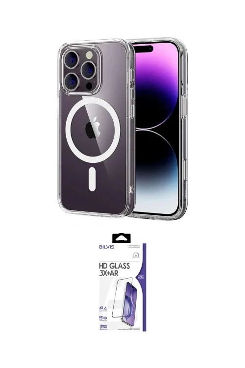 ieg™ iPhone 16 Pro Max Kılıf Ahenk Minimal Serisi - Siyah Bilvis 3X AR HD Cam Ekran Koruyucu