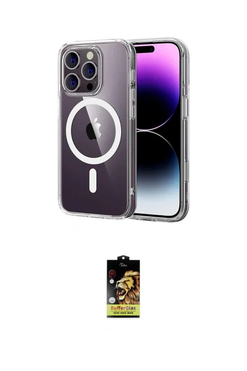 ieg™ iPhone 16 Pro Max Kılıf Ahenk Minimal Serisi - Siyah Buffer Cam Ekran Koruyucu