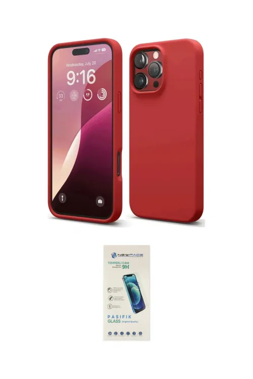 ieg™ iPhone 16 Pro Max Kılıf Ahenk Serisi - Şeffaf Pasifik Cam Ekran Koruyucu