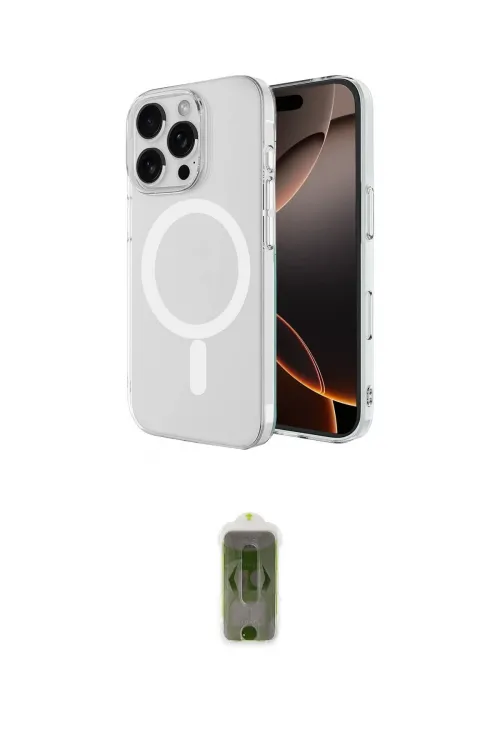ieg™ iPhone 16 Pro Max Kılıf Ahenk Yansıma Prime - Siyah Joko Magic 5D Hayalet Cam