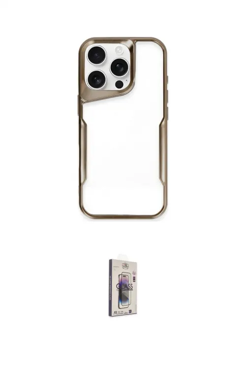 ieg™ iPhone 16 Pro Max Kılıf Akış Çizgi Koleksiyonu - Siyah Bilvis 3D Cam Ekran Koruyucu