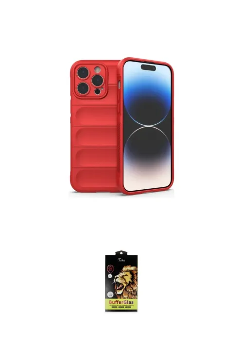 ieg™ iPhone 16 Pro Max Kılıf Atlas Koleksiyonu - Siyah Buffer Cam Ekran Koruyucu