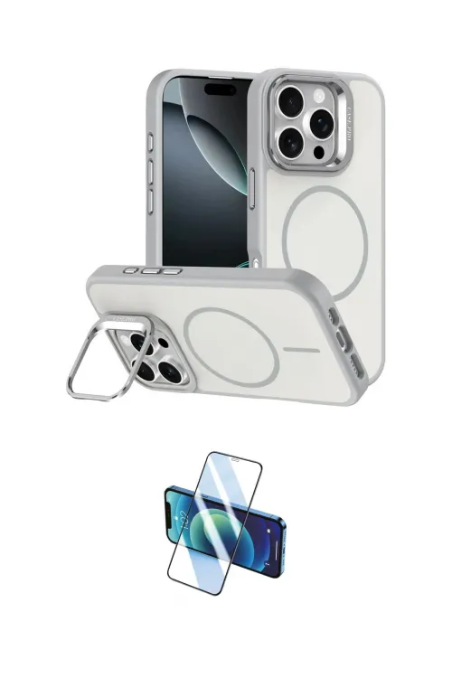 ieg™ iPhone 16 Pro Max Kılıf Çekirdek Klasik - Siyah 3D Antistatik Cam Ekran Koruyucu
