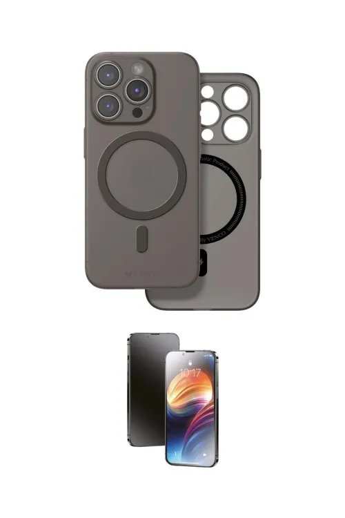 ieg™ iPhone 16 Pro Max Kılıf Çekirdek Klasik - Siyah 3D Antistatik Mat Seramik Nano Ekran Koruyucu