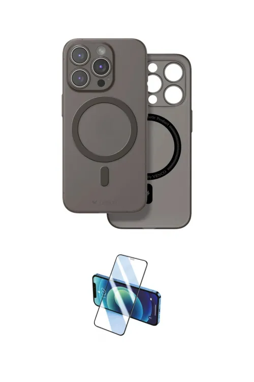 ieg™ iPhone 16 Pro Max Kılıf Çekirdek Klasik - Siyah 3D Antistatik Seramik Nano Ekran Koruyucu