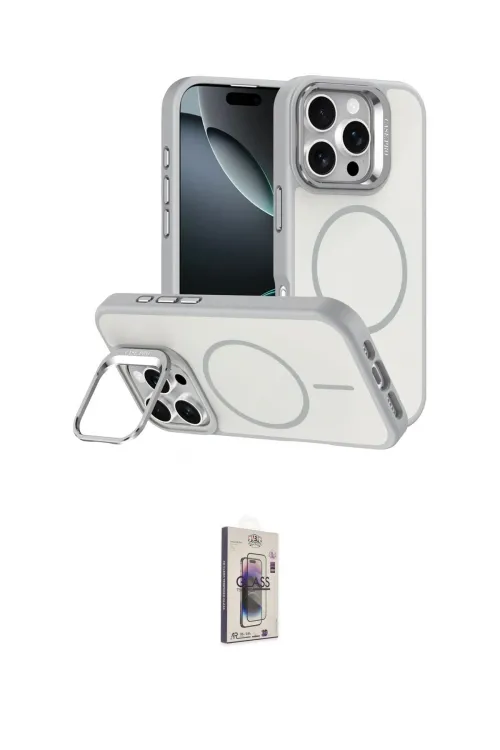 ieg™ iPhone 16 Pro Max Kılıf Çekirdek Klasik - Siyah Bilvis 3D Cam Ekran Koruyucu