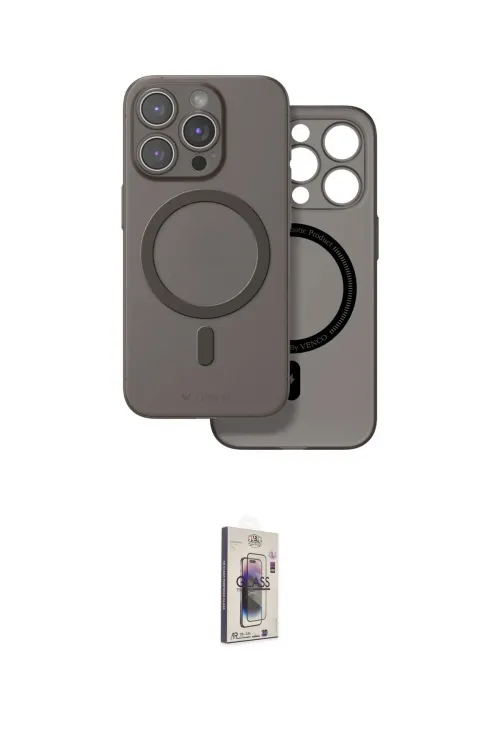ieg™ iPhone 16 Pro Max Kılıf Çekirdek Klasik - Siyah Bilvis 3D Cam Ekran Koruyucu