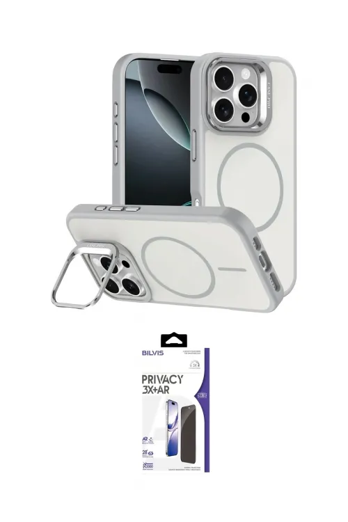 ieg™ iPhone 16 Pro Max Kılıf Çekirdek Klasik - Siyah Bilvis 3X AR Hayalet Cam Ekran Koruyucu
