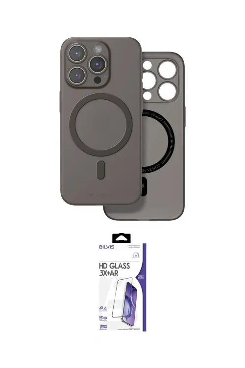 ieg™ iPhone 16 Pro Max Kılıf Çekirdek Klasik - Siyah Bilvis 3X AR HD Cam Ekran Koruyucu