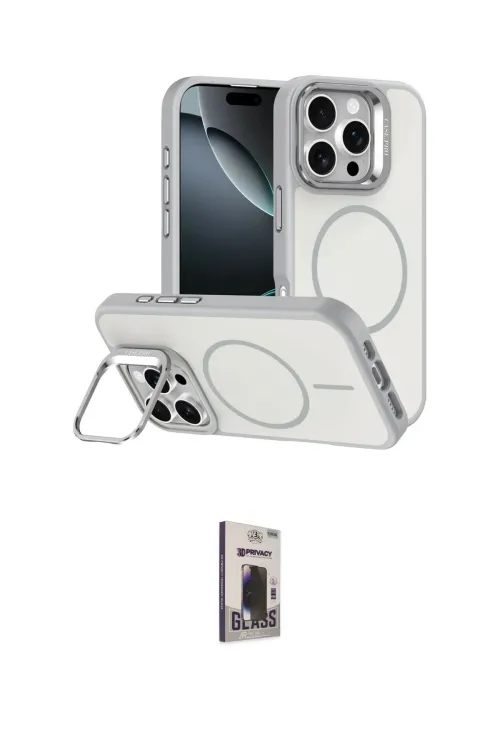 ieg™ iPhone 16 Pro Max Kılıf Çekirdek Klasik - Siyah Bilvis Hayalet Cam Ekran Koruyucu