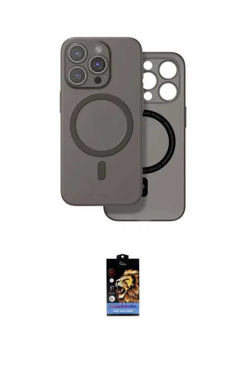 ieg™ iPhone 16 Pro Max Kılıf Çekirdek Klasik - Siyah Buffer Hayalet Cam Ekran Koruyucu