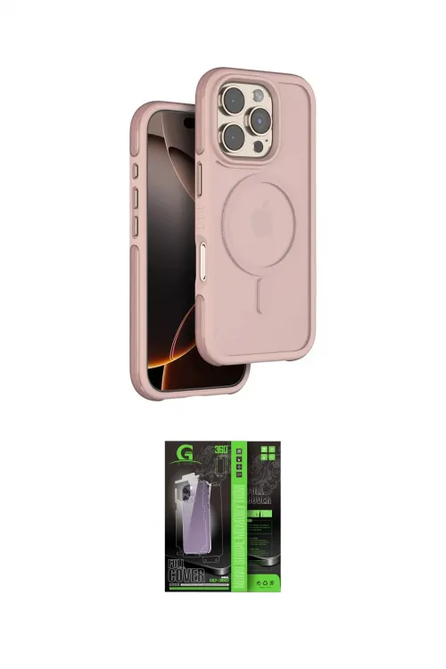 ieg™ iPhone 16 Pro Max Kılıf Çekirdek Minimal Prime - Şeffaf 360 Full Body Arka Koruyucu