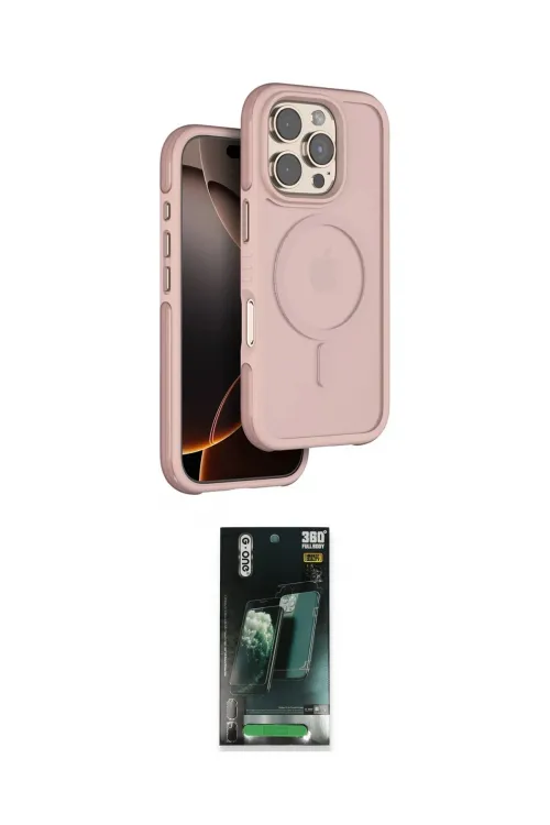 ieg™ iPhone 16 Pro Max Kılıf Çekirdek Minimal Prime - Siyah 360 Mat Full Body Arka Koruyucu