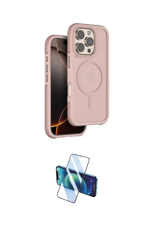 ieg™ iPhone 16 Pro Max Kılıf Çekirdek Minimal Prime - Siyah 3D Antistatik Cam Ekran Koruyucu