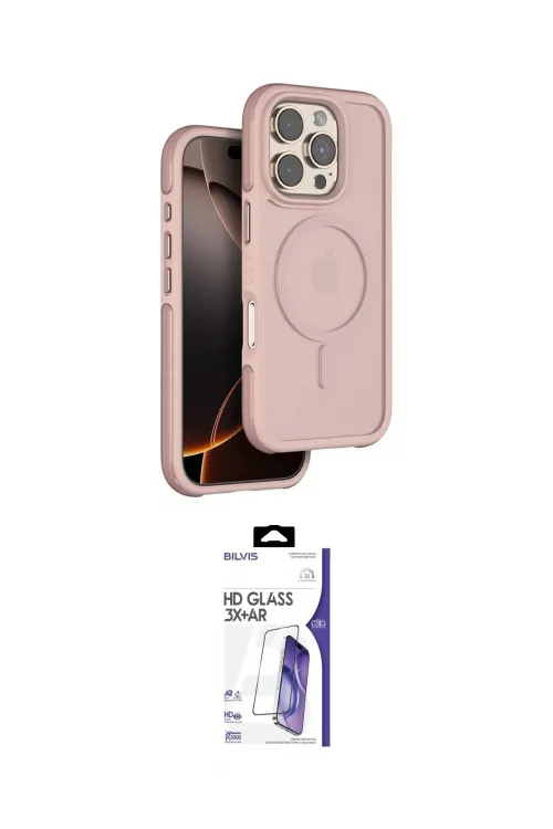 ieg™ iPhone 16 Pro Max Kılıf Çekirdek Minimal Prime - Siyah Bilvis 3X AR HD Cam Ekran Koruyucu