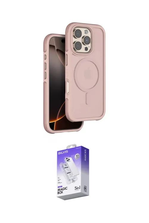 ieg™ iPhone 16 Pro Max Kılıf Çekirdek Minimal Prime - Siyah Bilvis 5in1 3D Magic Cam Ekran Koruyucu