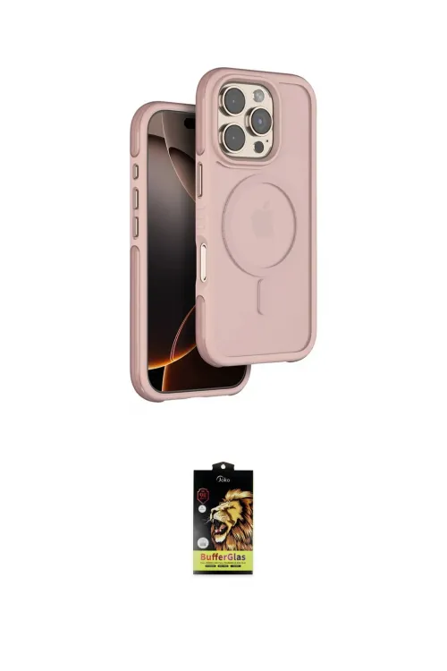 ieg™ iPhone 16 Pro Max Kılıf Çekirdek Minimal Prime - Siyah Buffer Cam Ekran Koruyucu