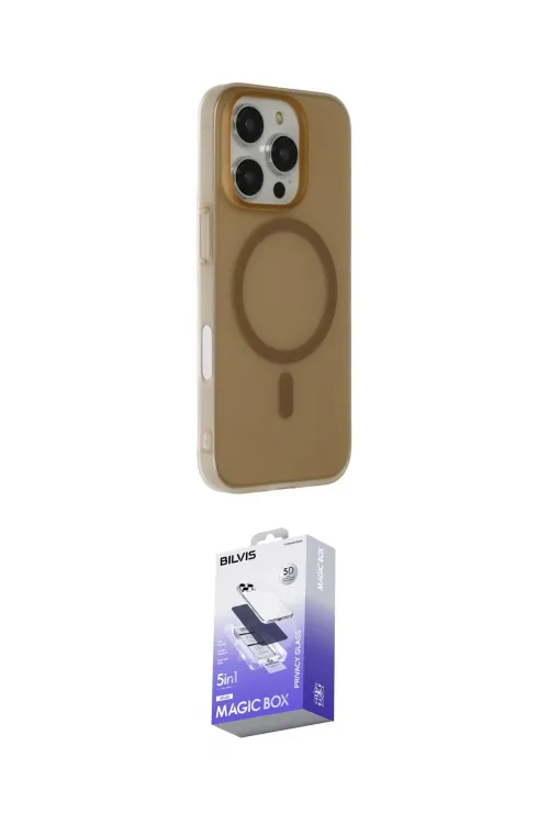ieg™ iPhone 16 Pro Max Kılıf Çekirdek Modern Prime - Siyah Bilvis 5in1 5D Magic Hayalet Cam Ekran Koruyucu