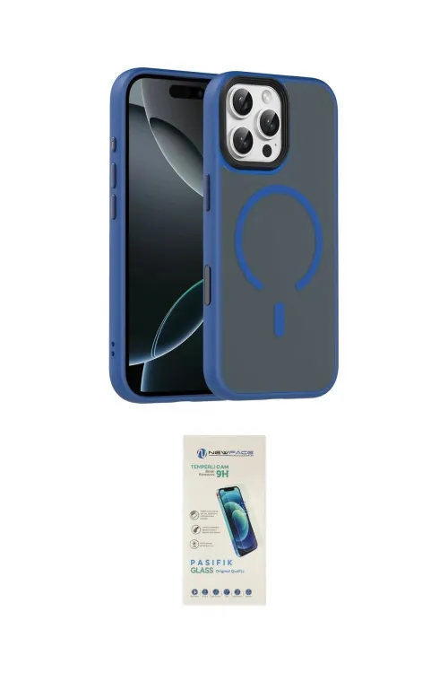 ieg™ iPhone 16 Pro Max Kılıf Doruk Form Serisi - Şeffaf Pasifik Cam Ekran Koruyucu