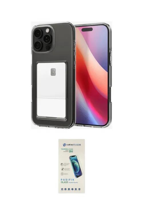 ieg™ iPhone 16 Pro Max Kılıf Doruk Klasik Koleksiyonu - Şeffaf Pasifik Cam Ekran Koruyucu