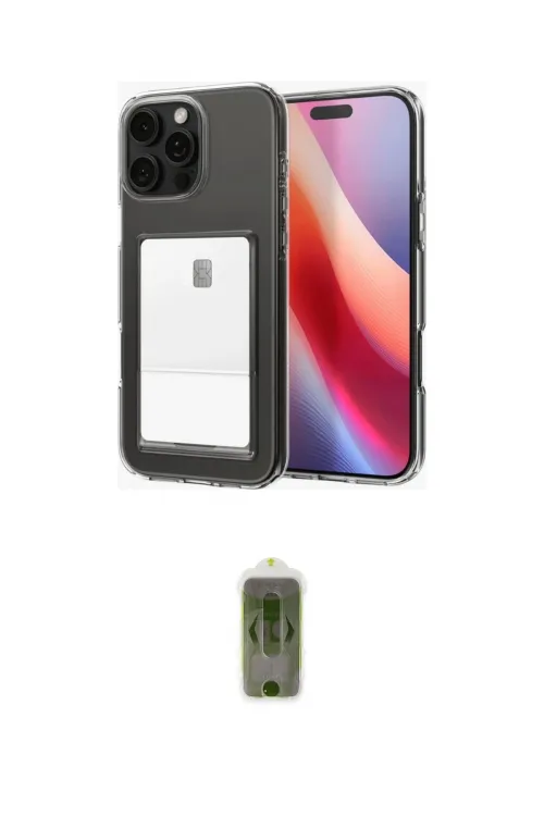 ieg™ iPhone 16 Pro Max Kılıf Doruk Klasik Koleksiyonu - Siyah Joko Magic 5D Hayalet Cam