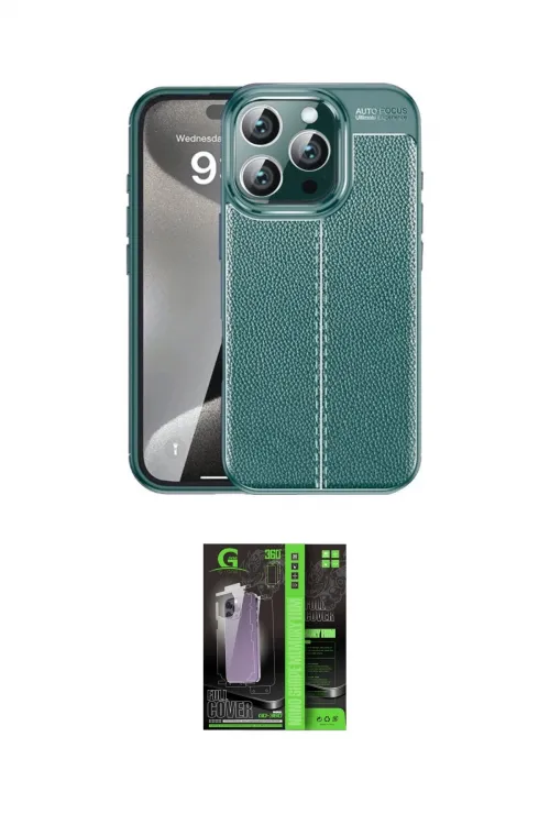 ieg™ iPhone 16 Pro Max Kılıf Doruk Klasik Özel Seri - Şeffaf 360 Full Body Arka Koruyucu